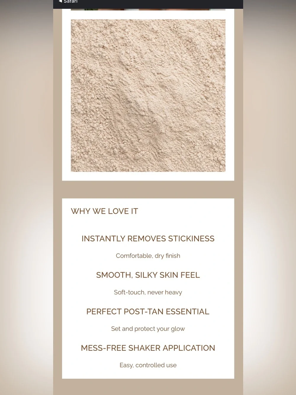 Tropical Burst self tan Finishing Powder